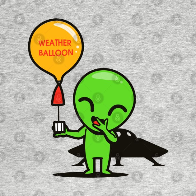 Funny Cute Kawaii Alien Weather Balloon E.T. Cartoon by BoggsNicolas